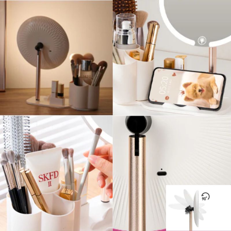 Beauty Station - Vanity LED + Organizador Giratorio