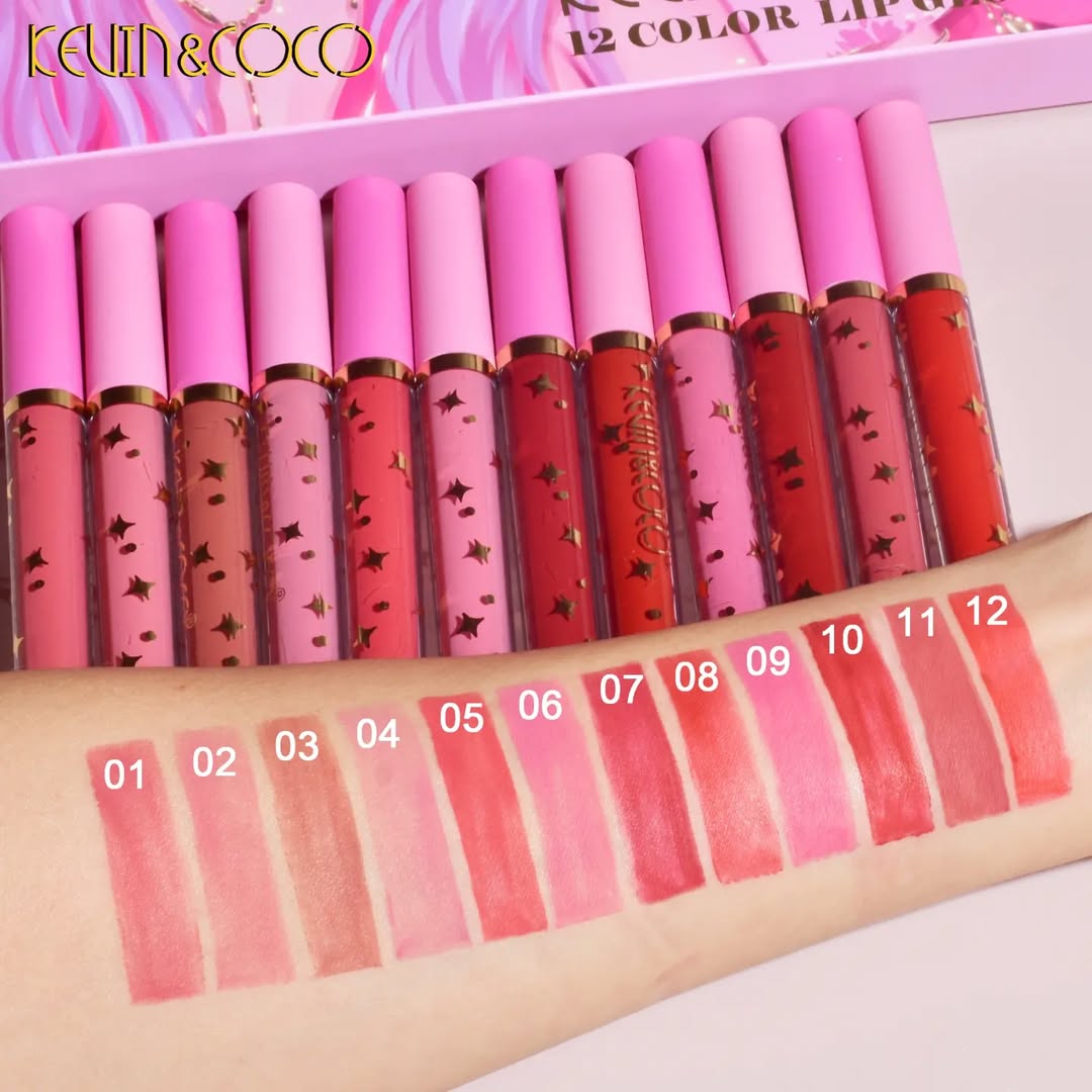 Set de 12 Labiales Mate Líquido - Kevin&Coco